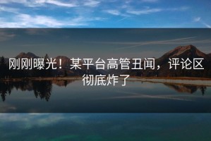 刚刚曝光！某平台高管丑闻，评论区彻底炸了