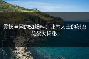 震撼全网的51爆料：业内人士的秘密花絮大揭秘！