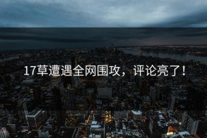 17草遭遇全网围攻，评论亮了！