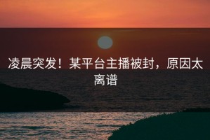 凌晨突发！某平台主播被封，原因太离谱