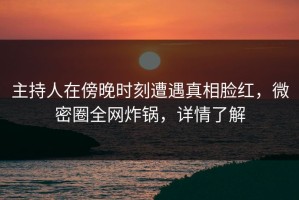 主持人在傍晚时刻遭遇真相脸红，微密圈全网炸锅，详情了解