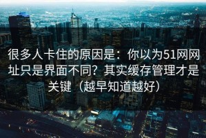 很多人卡住的原因是：你以为51网网址只是界面不同？其实缓存管理才是关键（越早知道越好）
