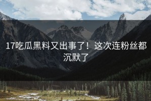17吃瓜黑料又出事了！这次连粉丝都沉默了
