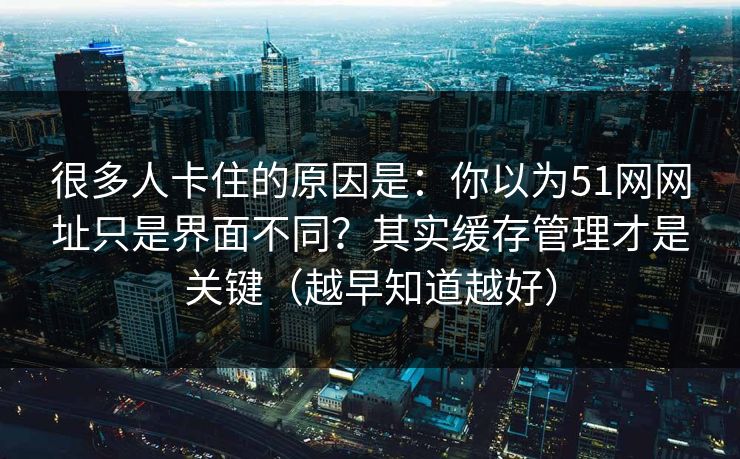 很多人卡住的原因是：你以为51网网址只是界面不同？其实缓存管理才是关键（越早知道越好）