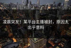 凌晨突发！某平台主播被封，原因太出乎意料