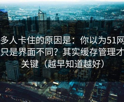 很多人卡住的原因是：你以为51网网址只是界面不同？其实缓存管理才是关键（越早知道越好）