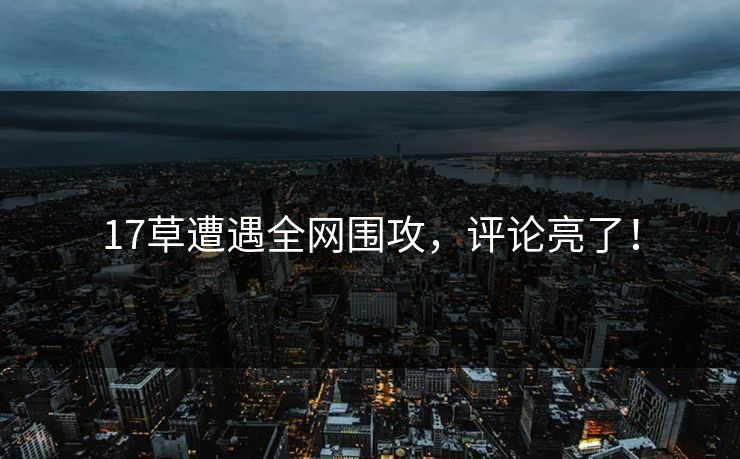 17草遭遇全网围攻，评论亮了！