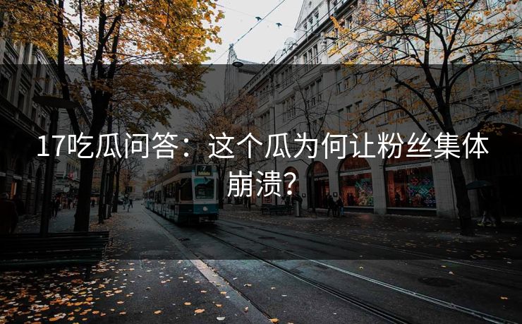17吃瓜问答：这个瓜为何让粉丝集体崩溃？