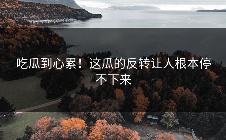 吃瓜到心累！这瓜的反转让人根本停不下来