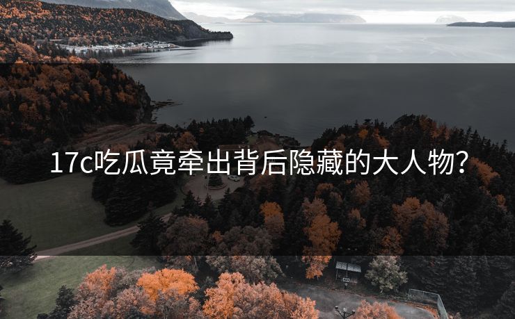 17c吃瓜竟牵出背后隐藏的大人物？