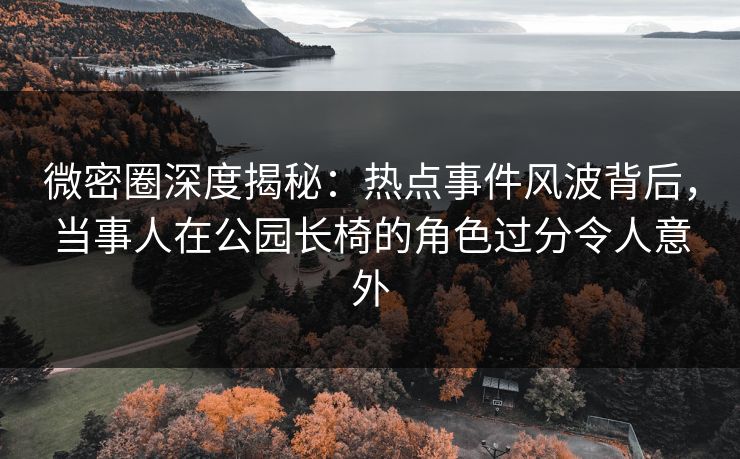 微密圈深度揭秘：热点事件风波背后，当事人在公园长椅的角色过分令人意外